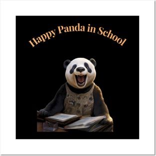 Panda inspired fashion. Happy Panda in School Posters and Art